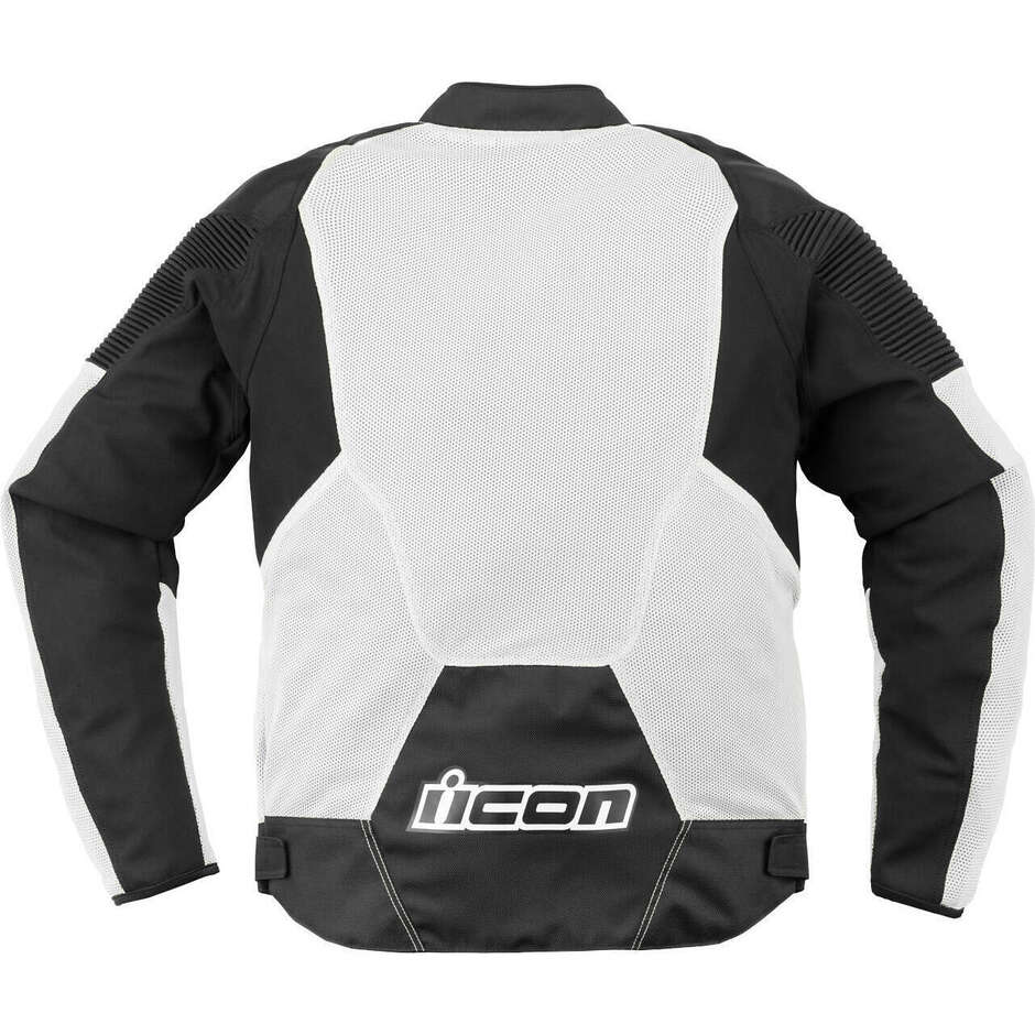 Blouson Moto Icon OVERLORD3 MESH CE Blanc Noir