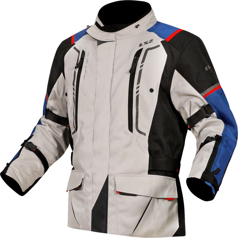 Blouson Moto LS2 NARVIK MAN Bleu Noir Gris Rouge