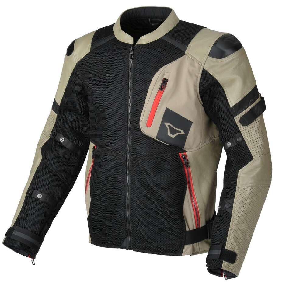 Blouson Moto Macna Olsan Noir taupe