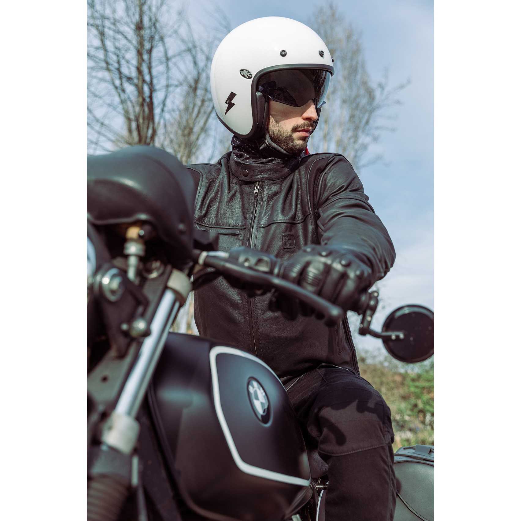 CAGOULE NOIR Double épaisseur en Coton pour Casque Moto Café Racer
