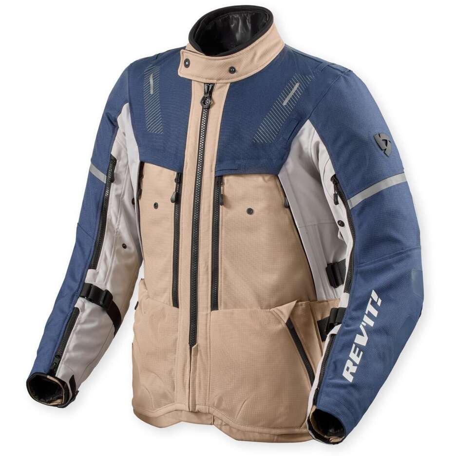 Blouson moto Rev'it Sand 5 H2O marron bleu