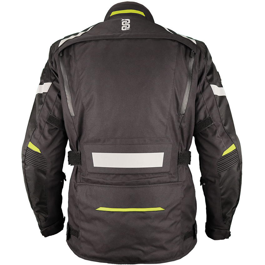 Blouson Oxford Nylon Homme Textile CE Protections Thermique Moto Fluo M