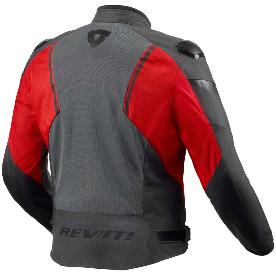 Blouson Moto Tissu Rev'it CONTROL AIR H2O Gris Rouge