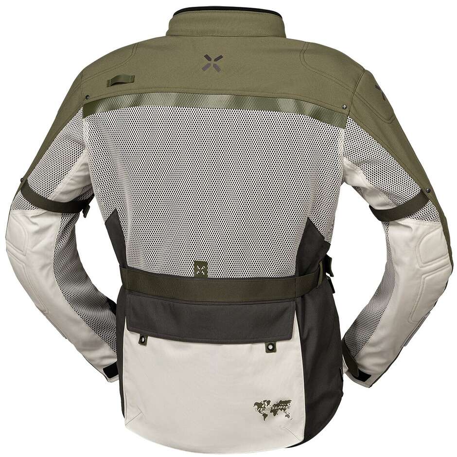Blouson Moto Été Ixs Venture-BigAir 1.0 Gris Clair-Olive
