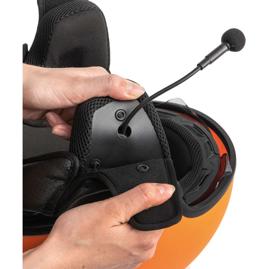 Bluetooth Headset-Gegensprechanlage mit Tucano Urbano 302 BLUETU Guanciotte für Tucano Helme