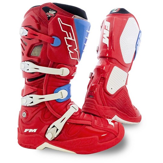Boots Moto Cross Enduro Racing TYPHOON FM 2  Limited Edition Red Blue