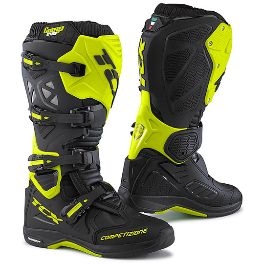 Boots Moto Cross Off-Road Tcx Ages Michelin Comp Black / Yellow Fluo