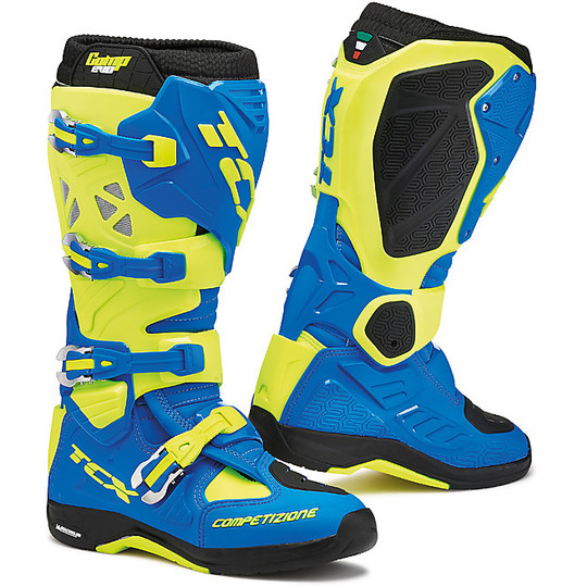 Boots Moto Cross Off-Road Tcx Comp Ages Michelin Blue Yellow Fluo