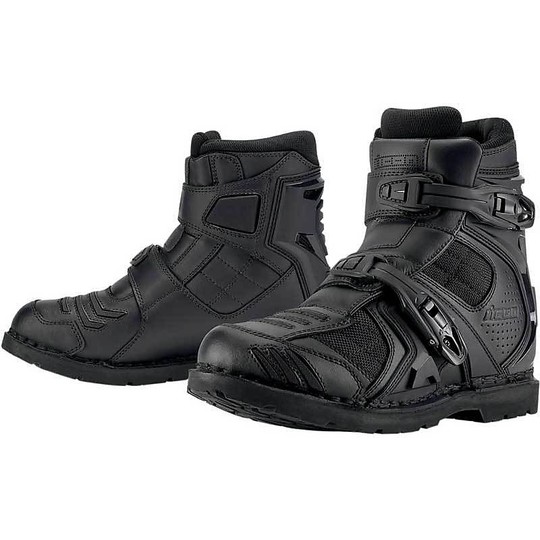 Boots Motorcycle Racing Icon Field Armor Model 2 Black