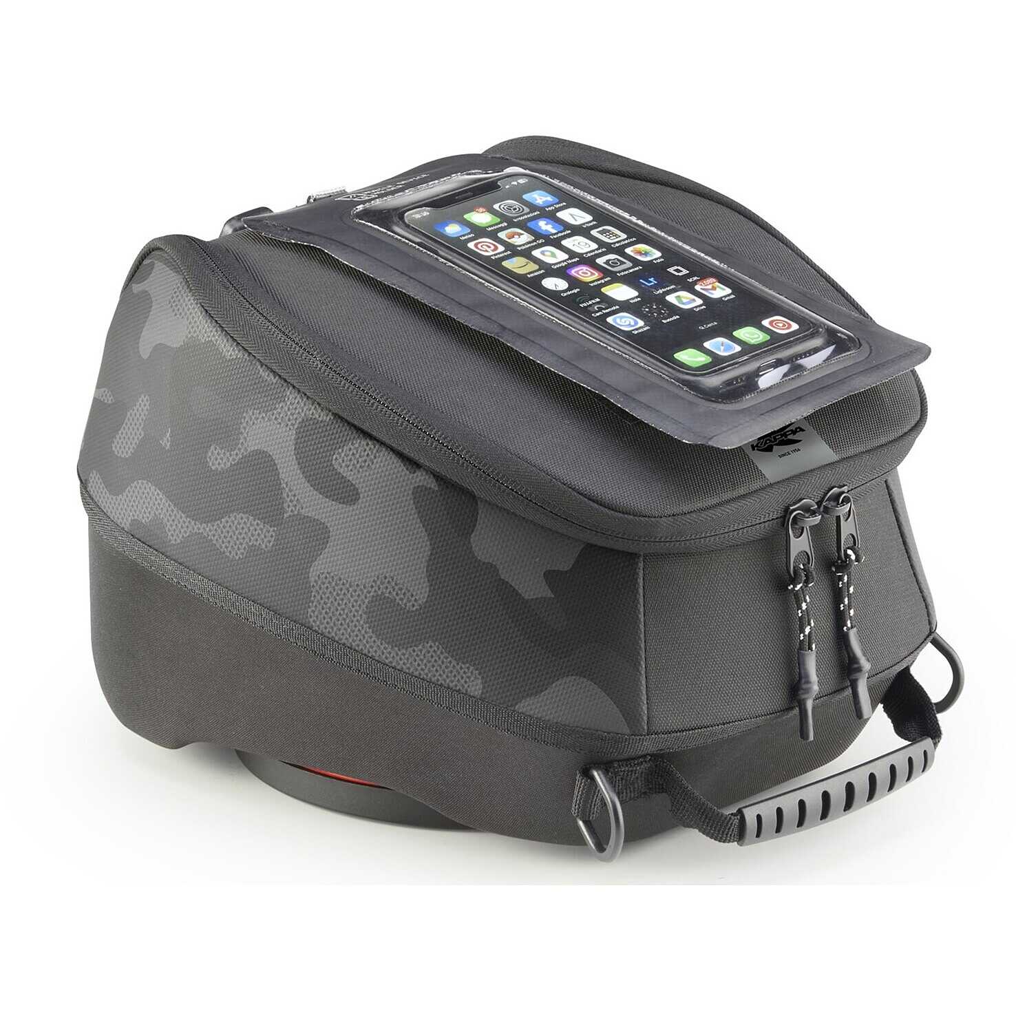 Bolsa Magnética Para Depósito De Moto 2 Litros – Universal A-PRO Negro – Portaobjetos Imanes Fuertes – Sin Perforar