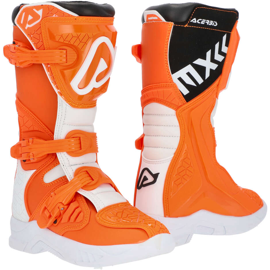 Botte Moto Cross Enduro Enfant Acerbis X-TEAM KID Orange Blanc