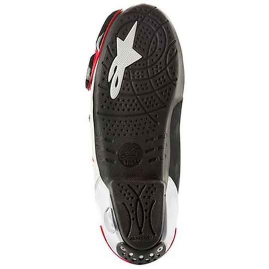 Bottes de course moto Alpinestar SUPERTECH R Boot Blanc Rouge Ventilé