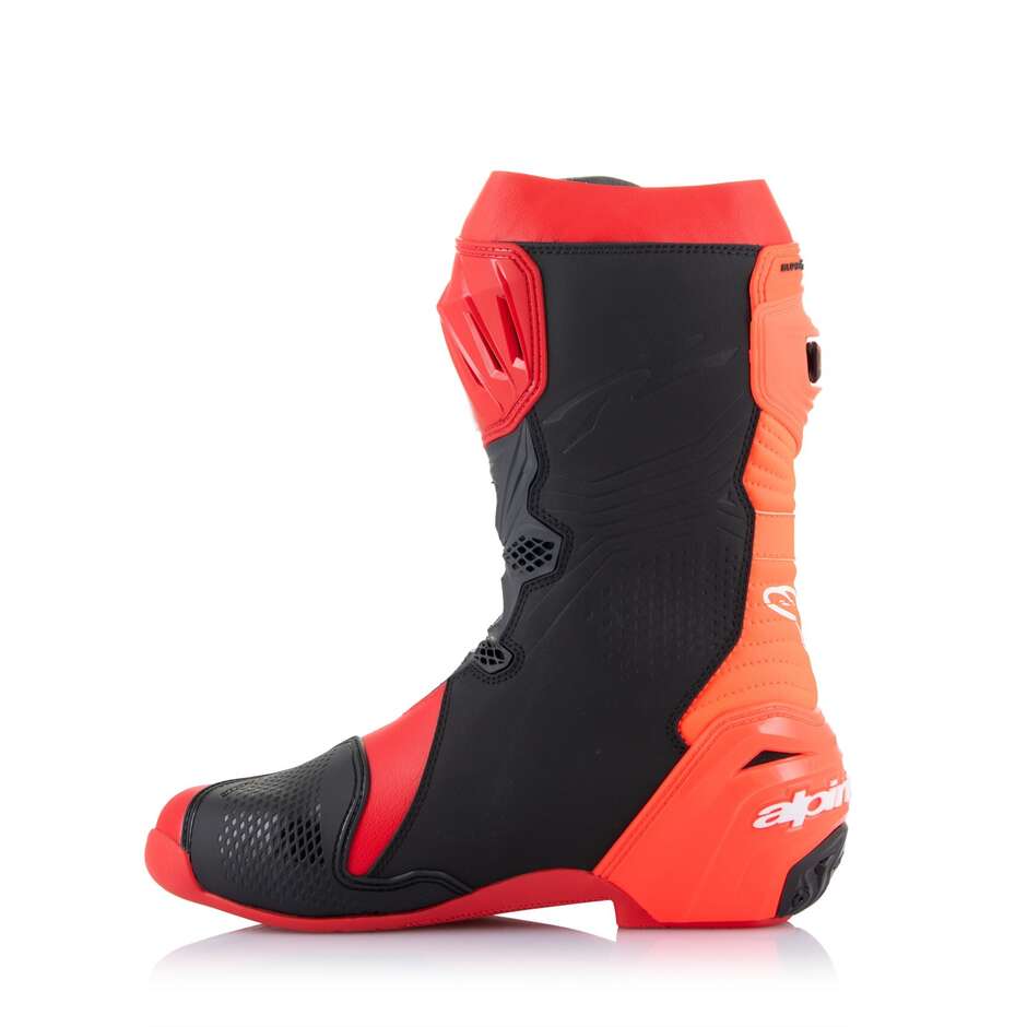 Bottes de course moto Alpinestars SUPERTECH R Rouge Fluo Rouge