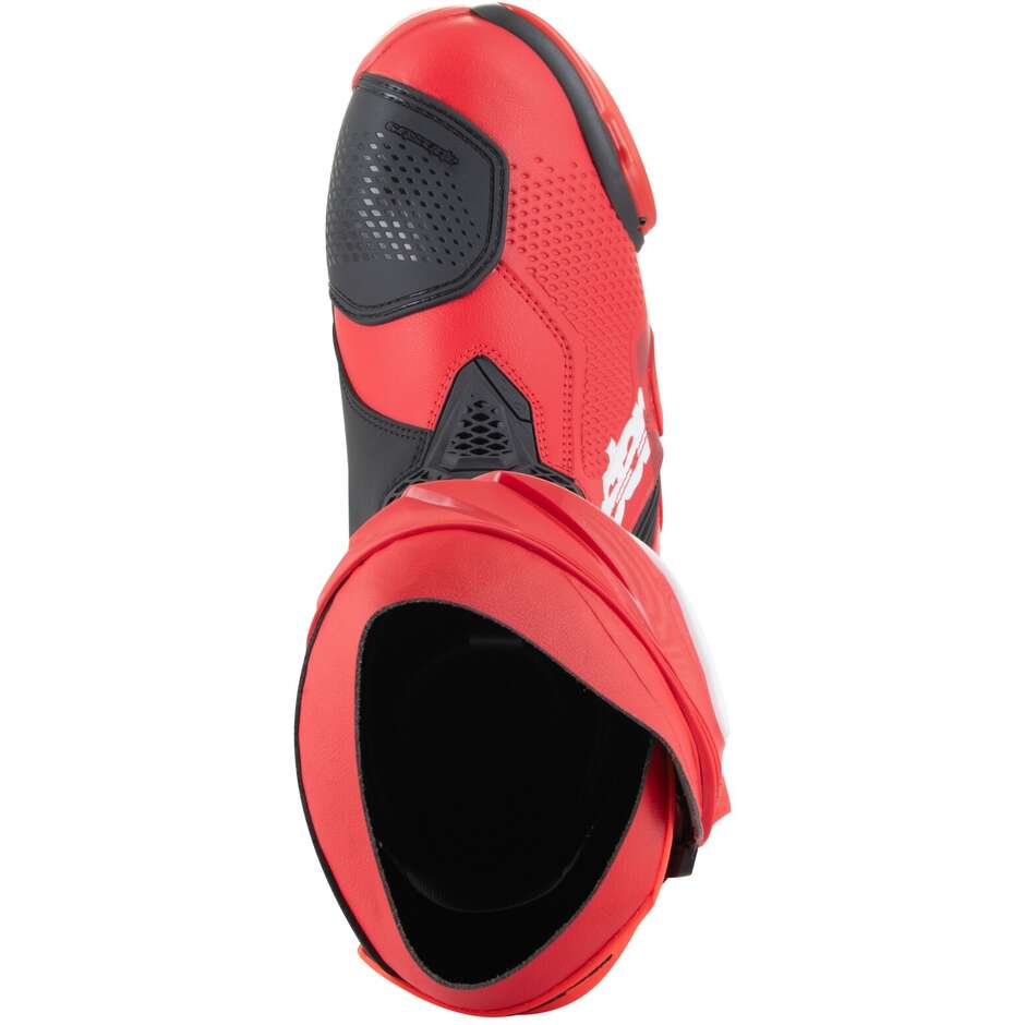 Bottes de course moto Alpinestars SUPERTECH R Rouge Fluo Rouge