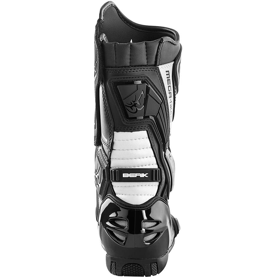 Bottes de moto de course Berik Donington 1563-BK noir et blanc
