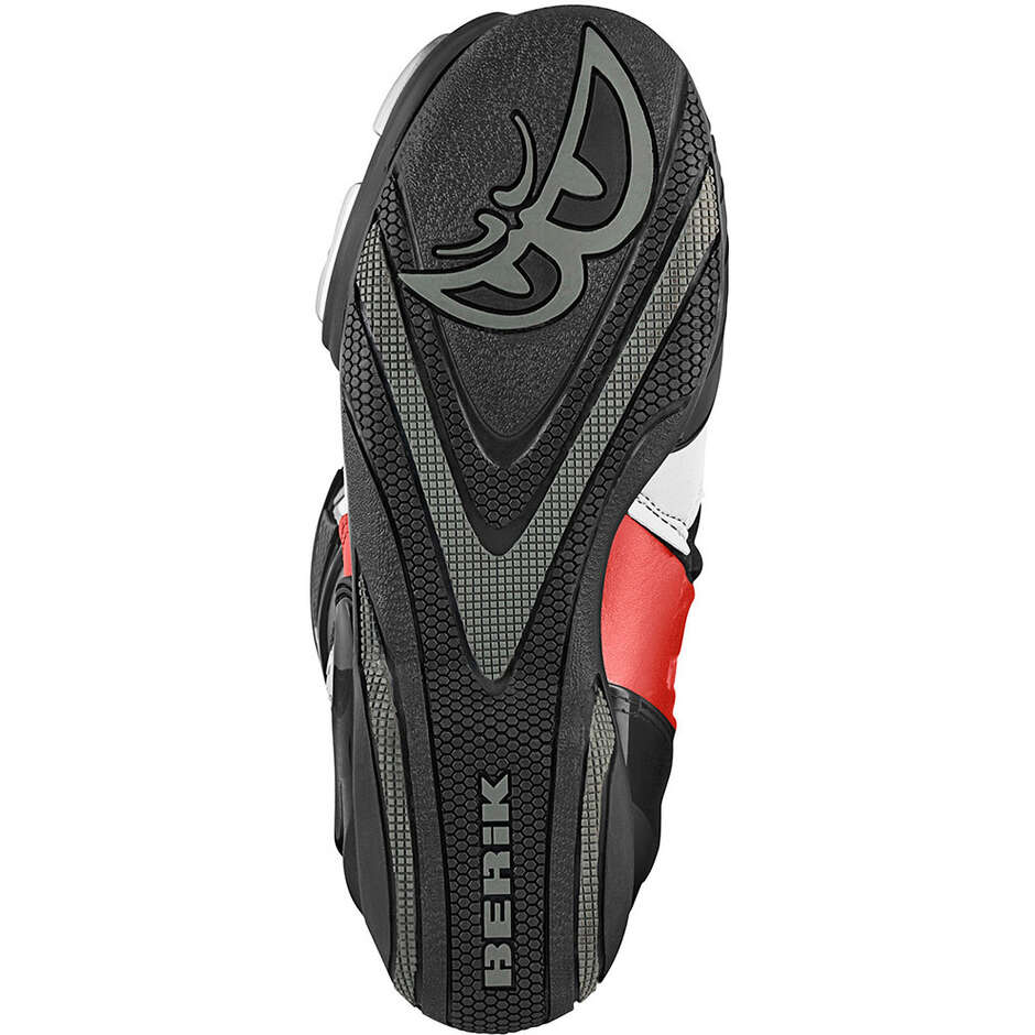 Bottes de moto de course Berik Donington 1563-BK noir rouge fluo