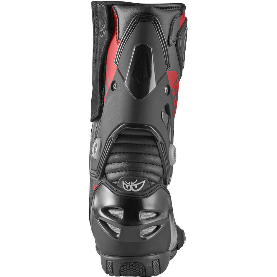 Bottes de moto de course Berik SHAFT 3.0 1448-BK Noir Rouge Fluo