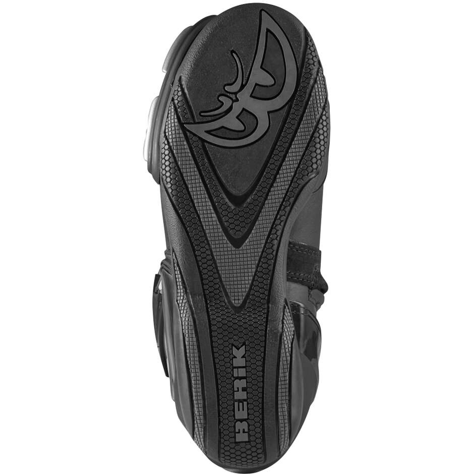 Bottes de moto de course Berik SHAFT 3.0 1448-BK noires et jaunes fluo