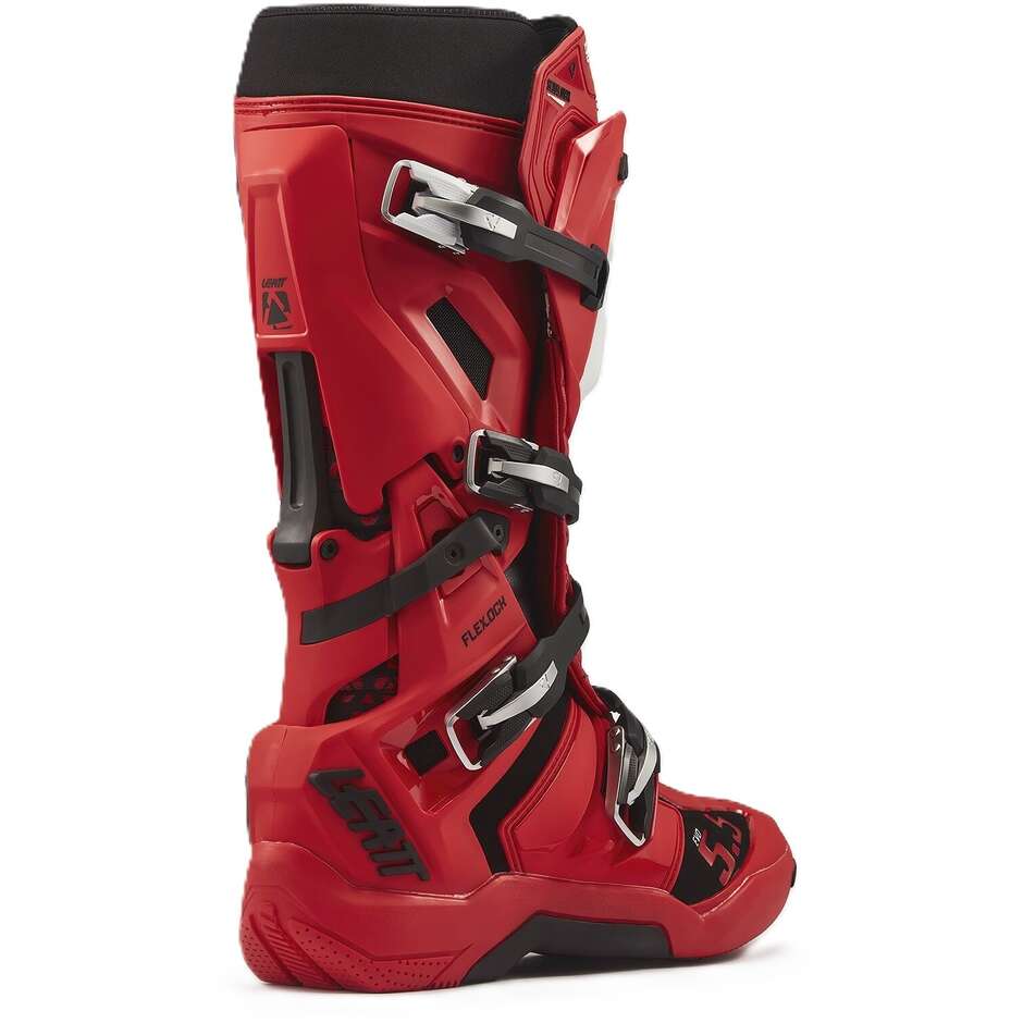 Bottes de moto Leatt 5.5 FlexLock Evo rouges