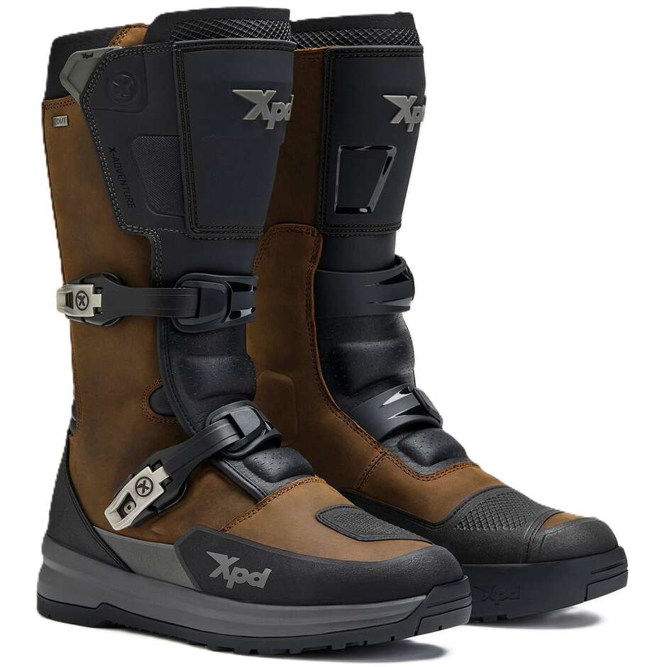 Bottes de moto marron Xpd X-ADVENTURE H2OUT