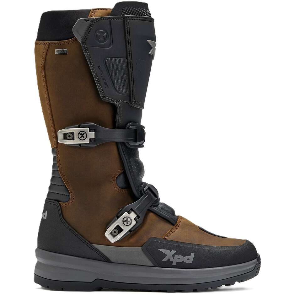 Bottes de moto marron Xpd X-ADVENTURE H2OUT