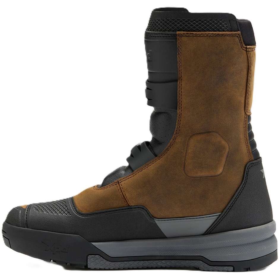 Bottes de moto marron Xpd X-ADVENTURE MID H2OUT