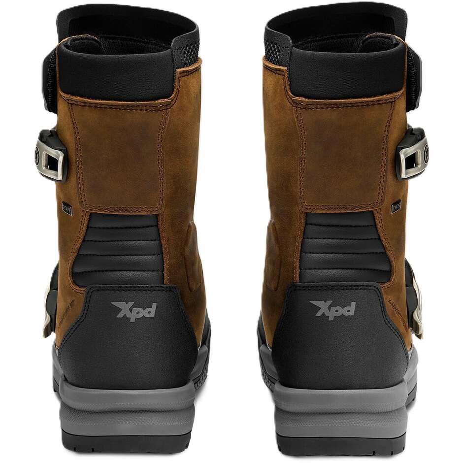 Bottes de moto marron Xpd X-ADVENTURE MID H2OUT