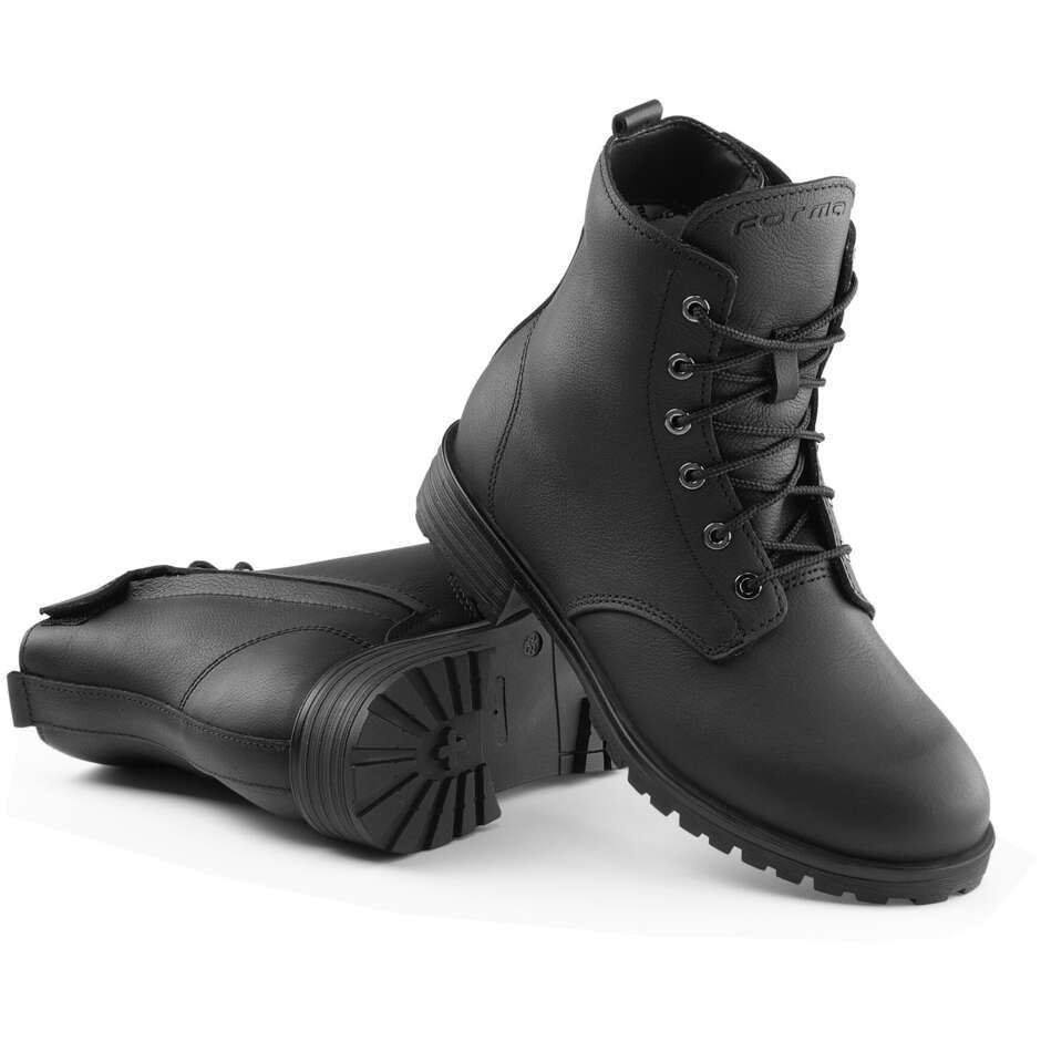 Bottes de moto pour femmes en cuir WP Certificate Forma CRYSTAL Noir