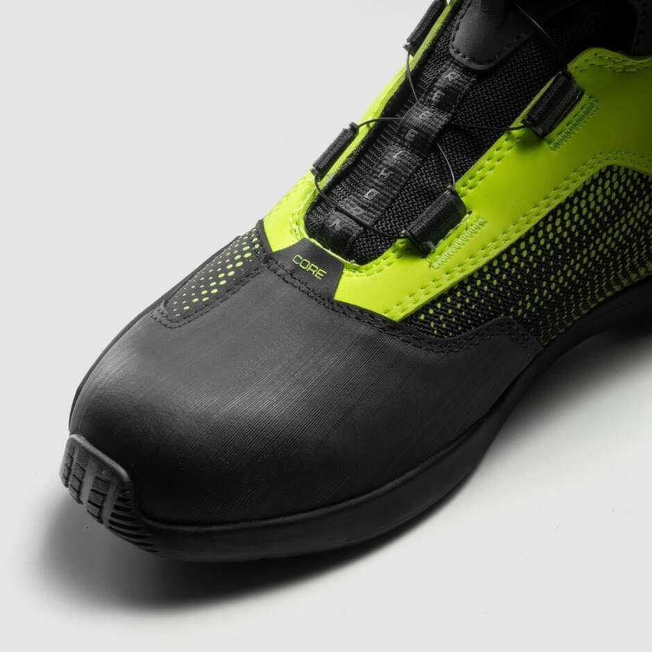 Bottes de moto Rebelhorn CORE noires et jaune fluo