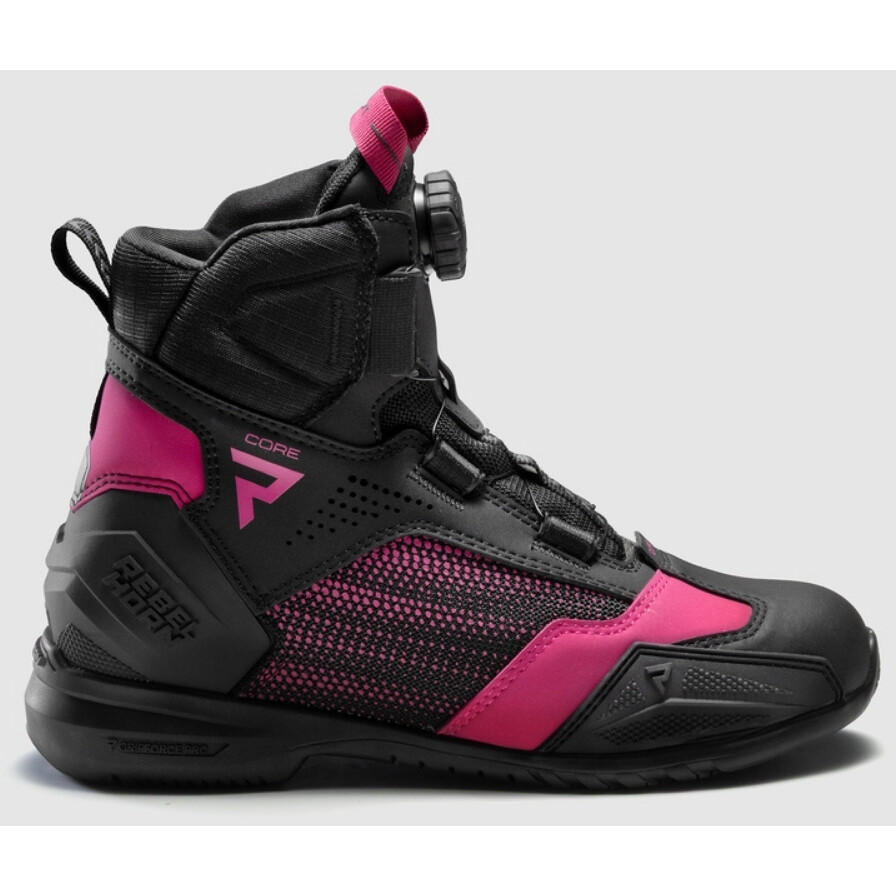 Bottes de moto Rebelhorn CORE noires et roses