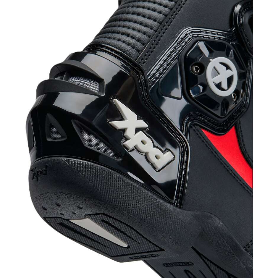 Bottes de moto Xpd XP6-S noires/rouges