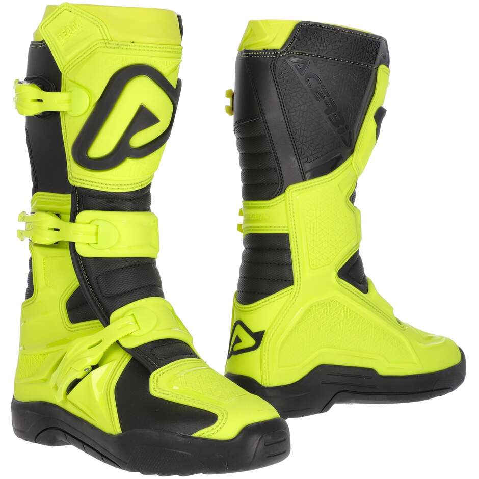 Bottes de motocross ACERBIS X-TEAM 2.0 Noir/Jaune fluo