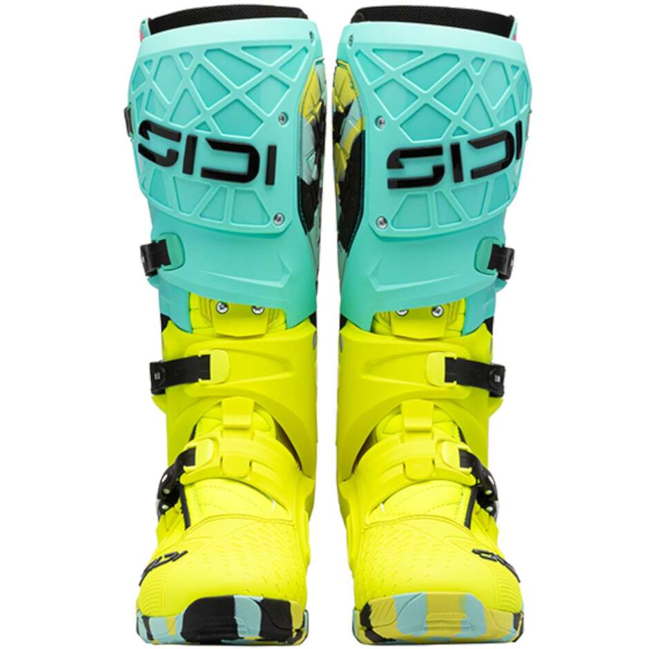Bottes de motocross Sidi CROSSAIR X Jaune fluo menthe