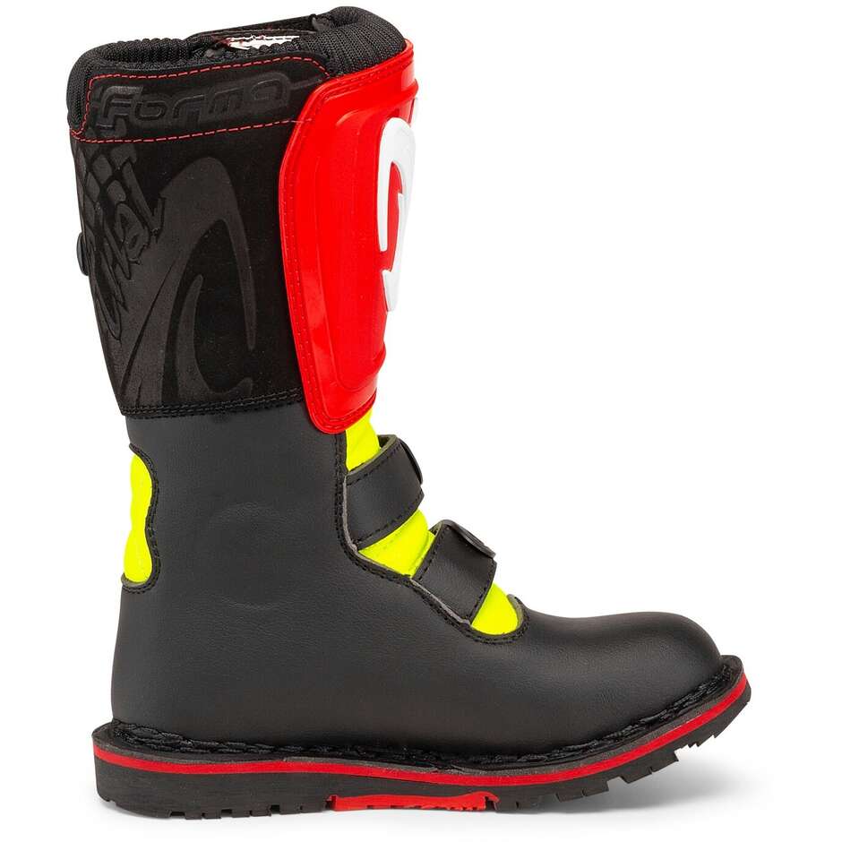 Bottes Enfant Trial Forma ROCK Noir Rouge Jaune
