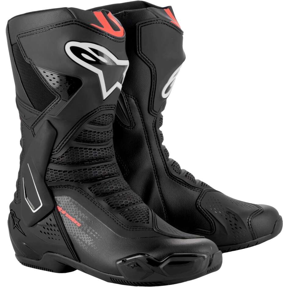 Bottes Moto Alpinestars SMX-6 V3 Noir Rouge Fluo