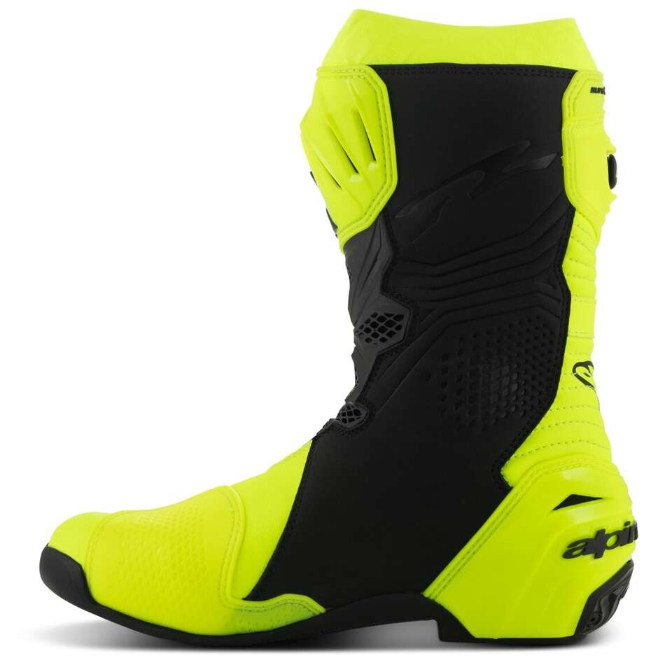 Bottes moto Alpinestars SUPERTECH R Jaune Fluo Noir