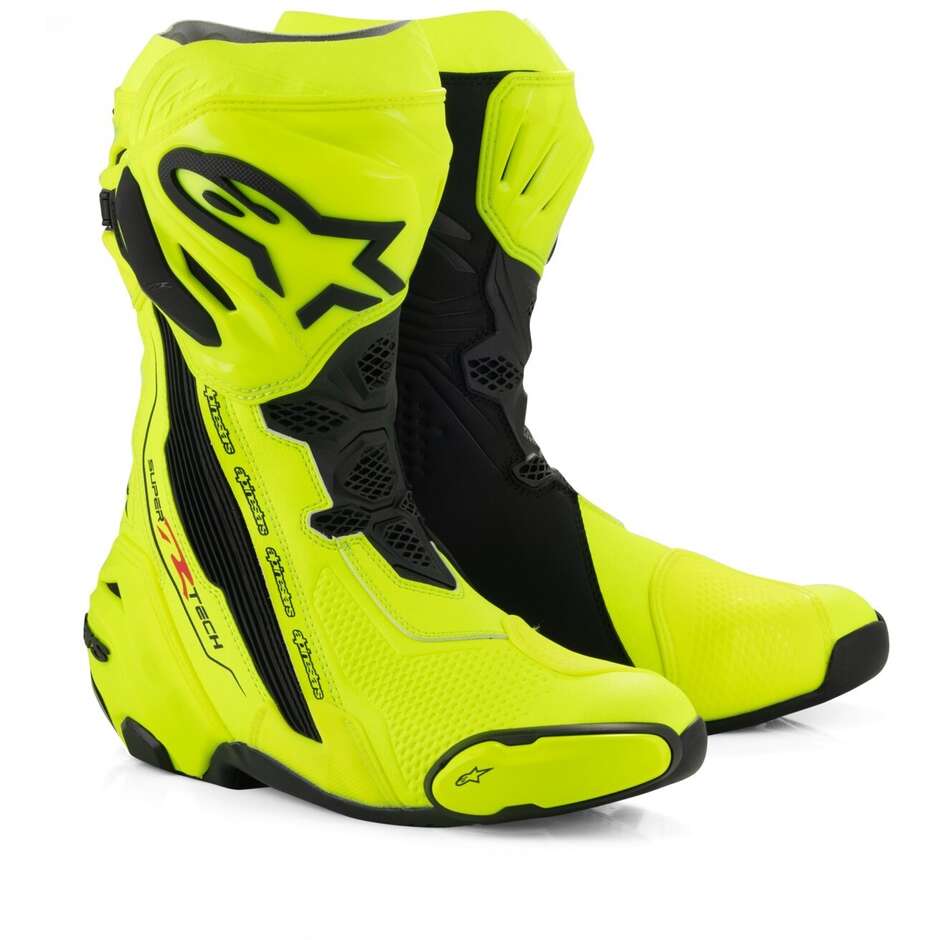 Bottes moto Alpinestars SUPERTECH R Jaune Fluo Noir