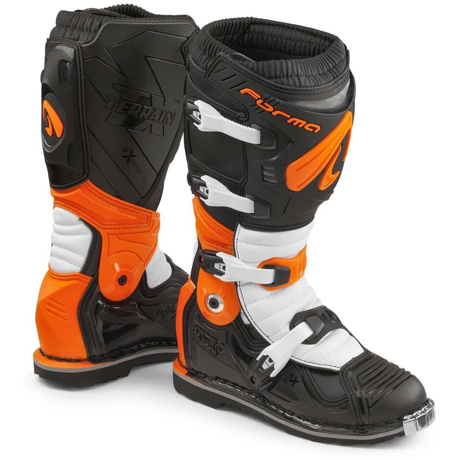 Bottes Moto Cross Enduro Forma TERRAIN EVOLUTION TX Noir Orange Blanc