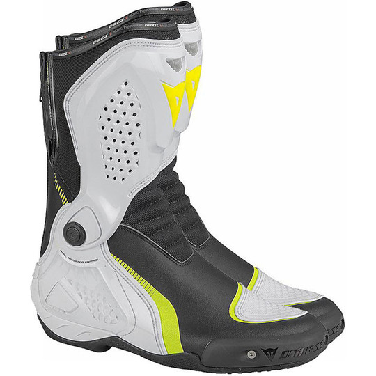 Bottes Moto Dainese TR-Course OUT Noir Blanc Jaune Fluo
