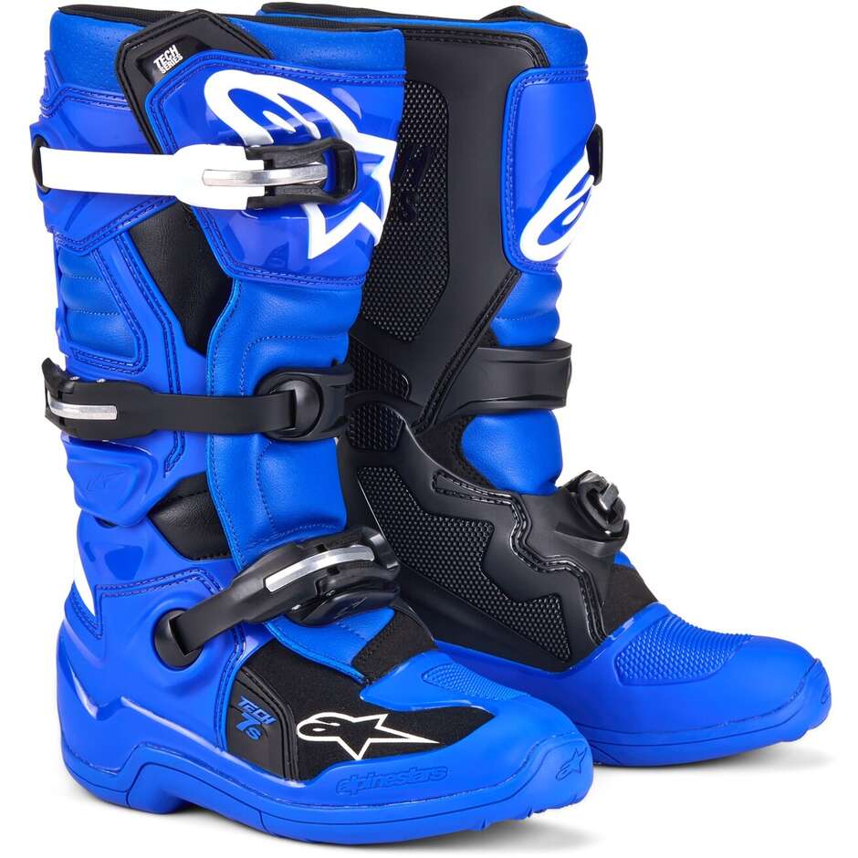 Bottes Moto Enfant Alpinestars TECH 7 S Cross Enduro Bleu Noir Blanc