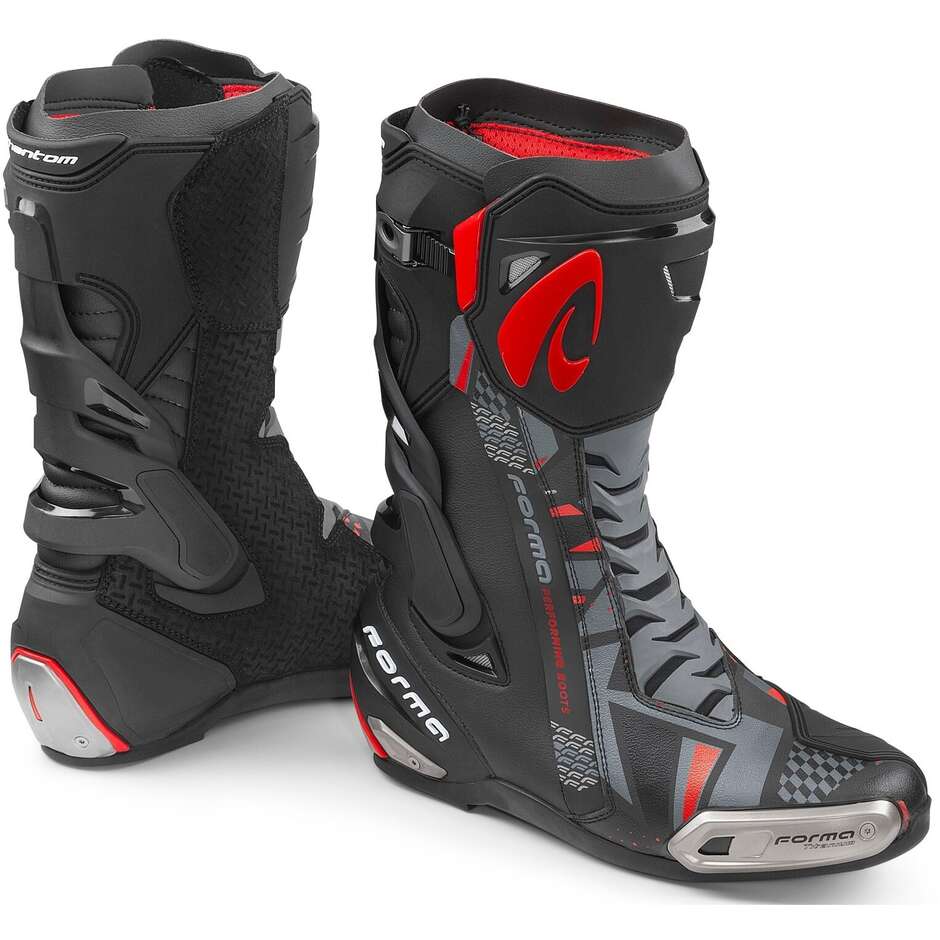 Bottes Moto Racing Forma PHANTOM Noir Gris Rouge