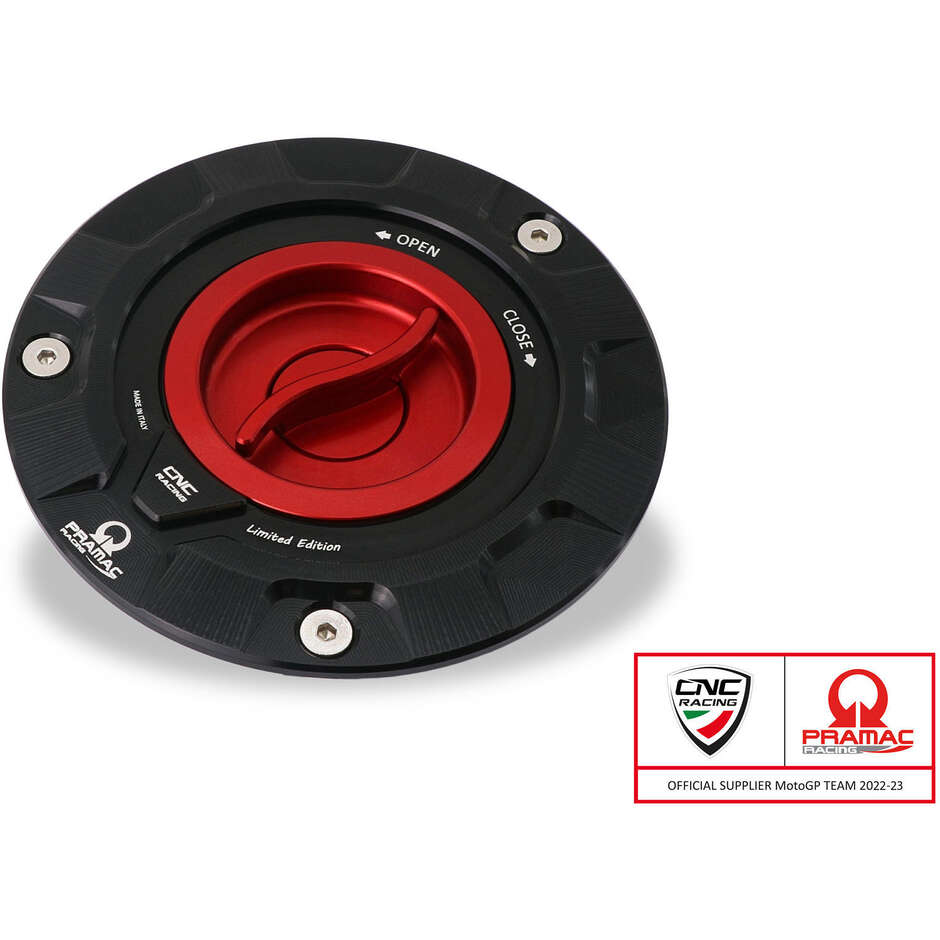 Bouchon de réservoir de carburant Pramac Racing Lim. Ed. CNC Racing TS423 Noir Rouge