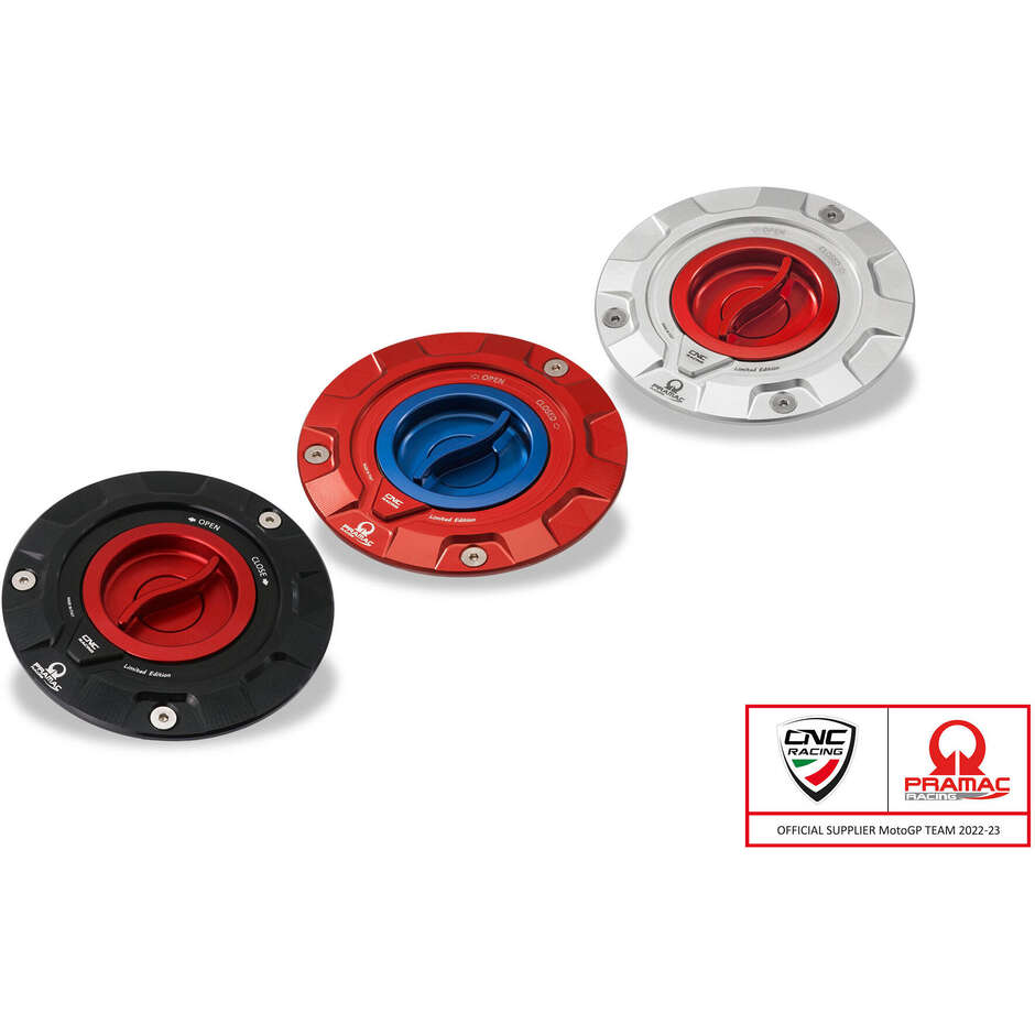Bouchon de réservoir de carburant Pramac Racing Lim. Ed. CNC Racing TS423 Noir Rouge