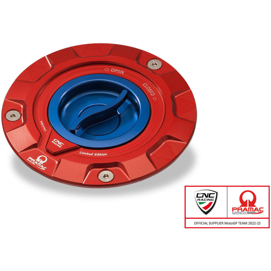 Bouchon de réservoir de carburant Pramac Racing Lim. Ed. CNC Racing TS423 Rouge Bleu