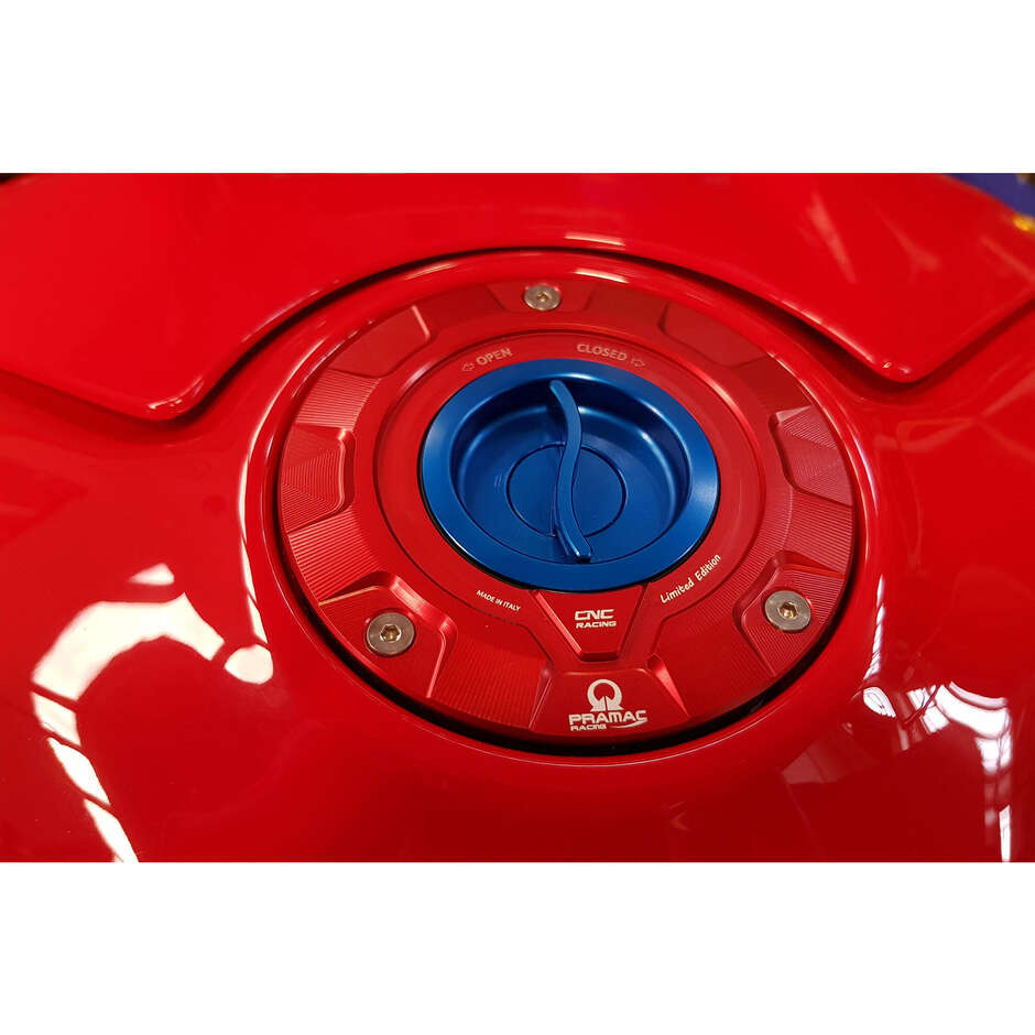 Bouchon de réservoir de carburant Pramac Racing Lim. Ed. CNC Racing TS423 Rouge Bleu