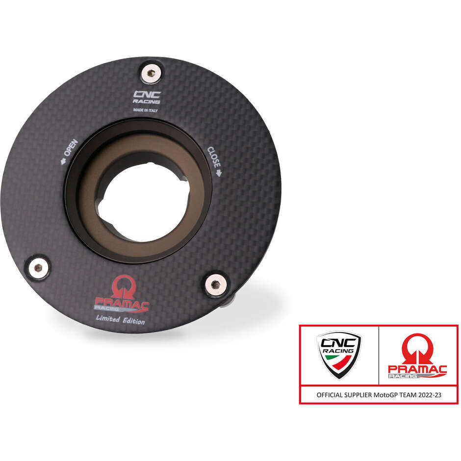 Bouchon de réservoir TSB21 - bride FIBRE DE CARBONE PRAMAC RACING ÉDITION LIMITÉE CNC Racing Polished