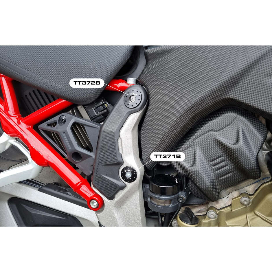 Bouchons de cadre Ducati Multistrada V4 - Trous obliques CNC Racing TT372 Rouge