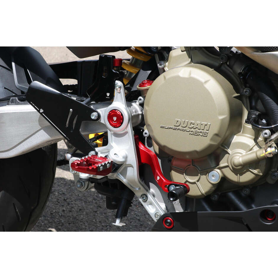 Bouchons à vis centraux de repose-pieds rouges d'origine Ducati CNC Racing PEV07