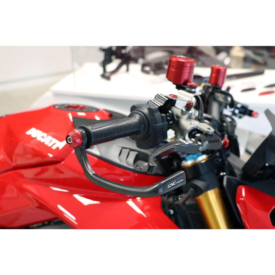Brake-Guard Carbon Race - Front brake lever guard glossy carbon PL 150 CNC Racing Gold