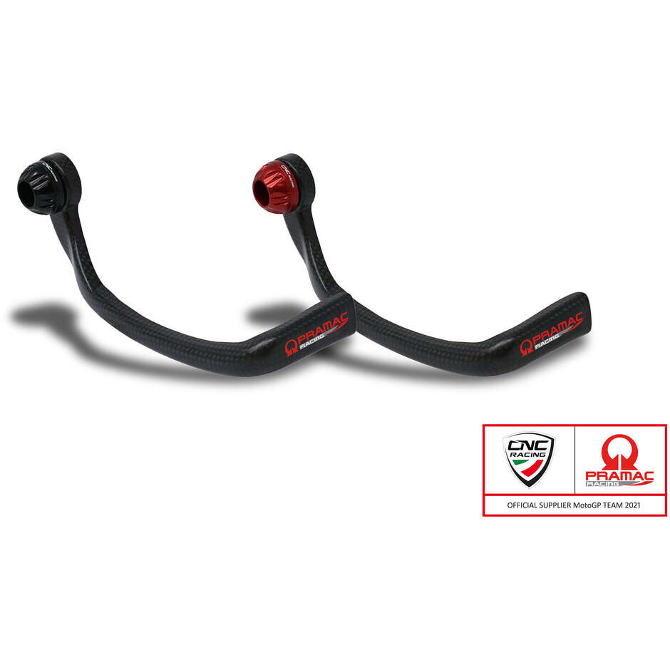 Brake-Guard Carbon Race PL150 - Glossy carbon front brake lever guard - Pramac Racing Limited Edition CNC Racing Red